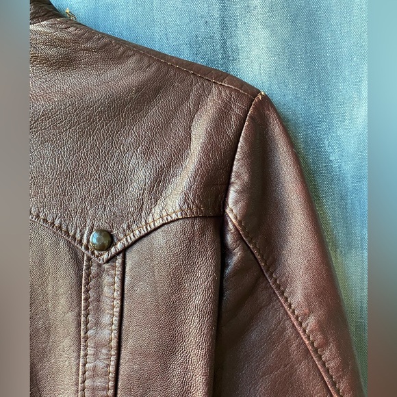 Rare VIntage 80's SILVERT'S Maroon Leather bomber Jacket Size 36 EU /Small US - Picture 6 of 10